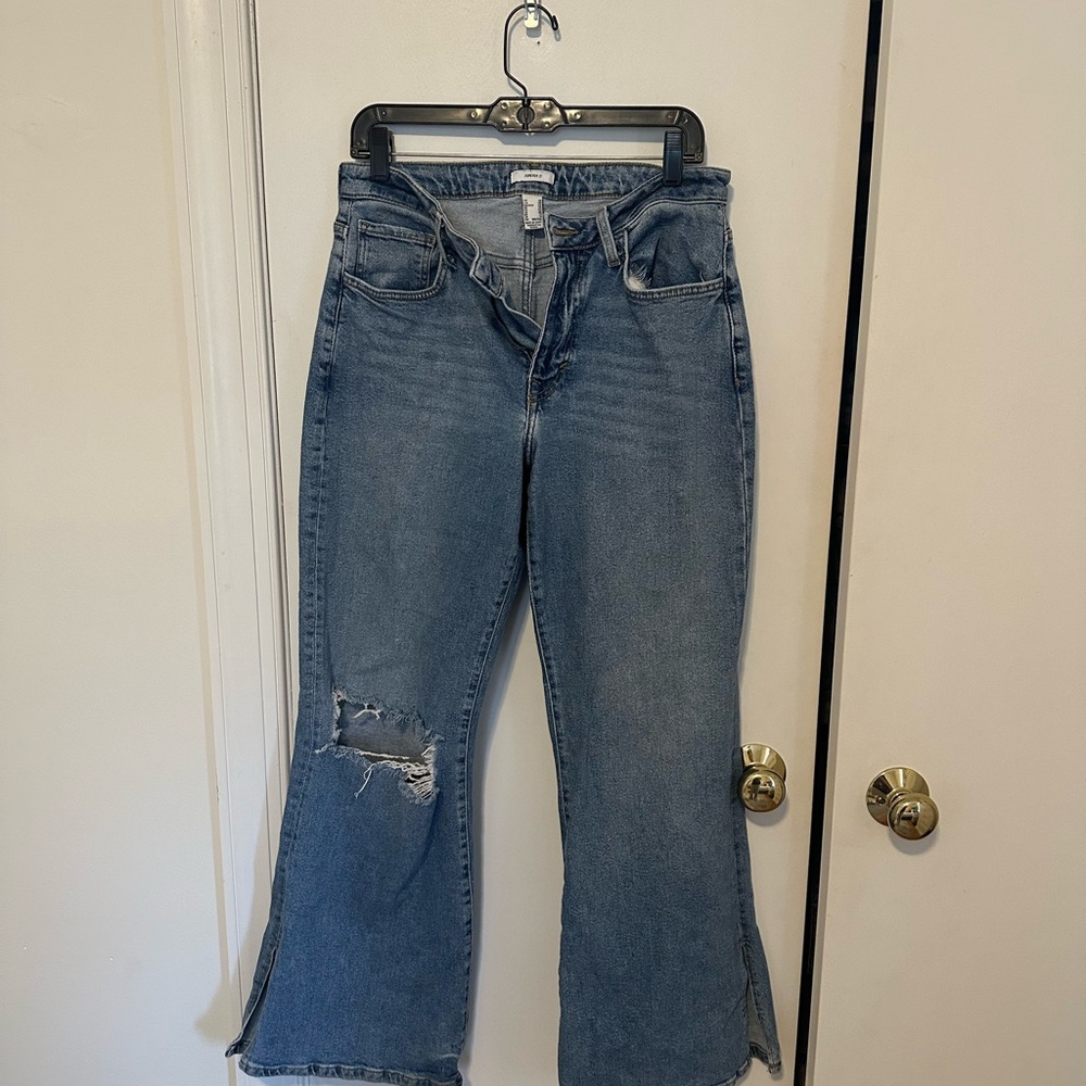 Forever 21 Classic Mid Rise Flare Slit Women's Jeans